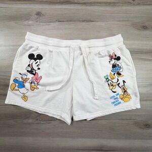 Disney Mickey Mouse & Friends White Athletic Shorts JuniorsXXL